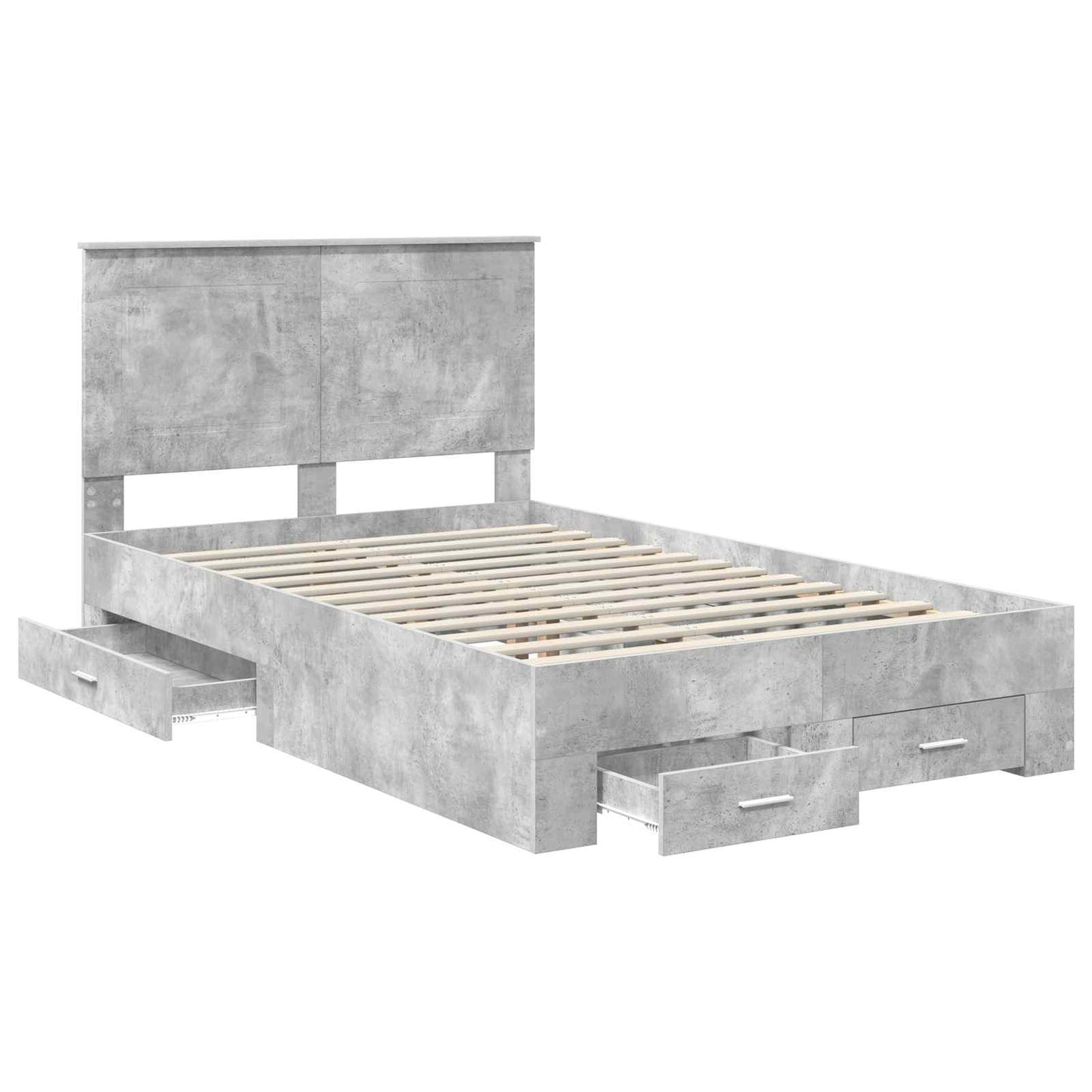 Bed Frame Concrete Grey 120 x 200 cm Engineered Wood
