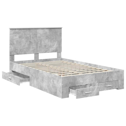 Bed Frame Concrete Grey 120 x 200 cm Engineered Wood
