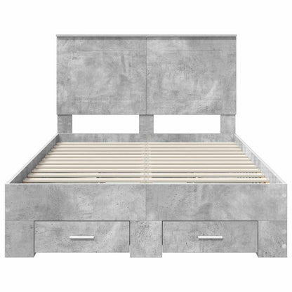 Bed Frame Concrete Grey 120 x 200 cm Engineered Wood