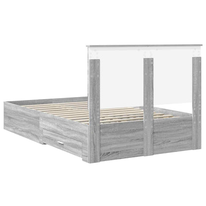 Bed Frame with Drawer Grey Sonoma 120 x 200 cm Engineered Wood