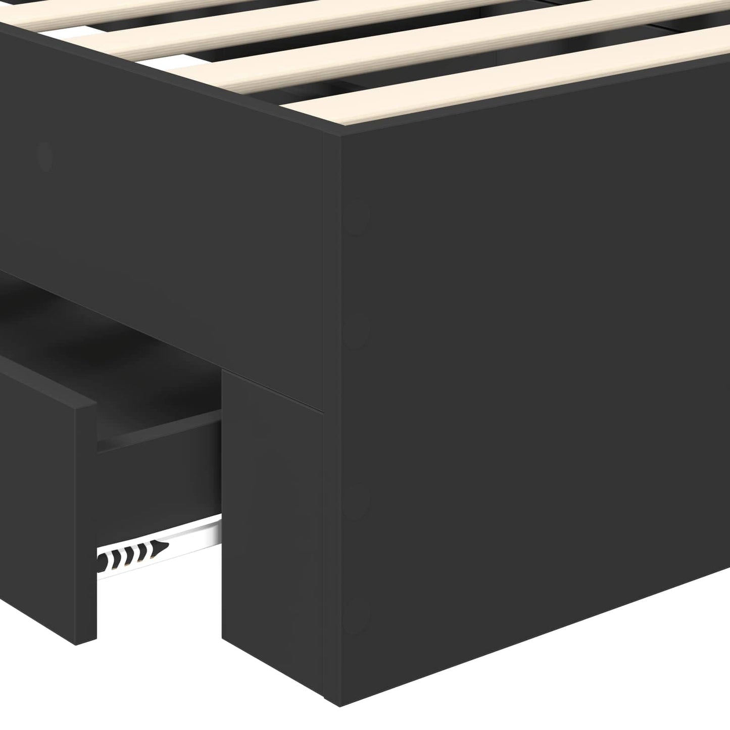 Bed Frame Black and Silver 100 x 200 cm Engineered Wood
