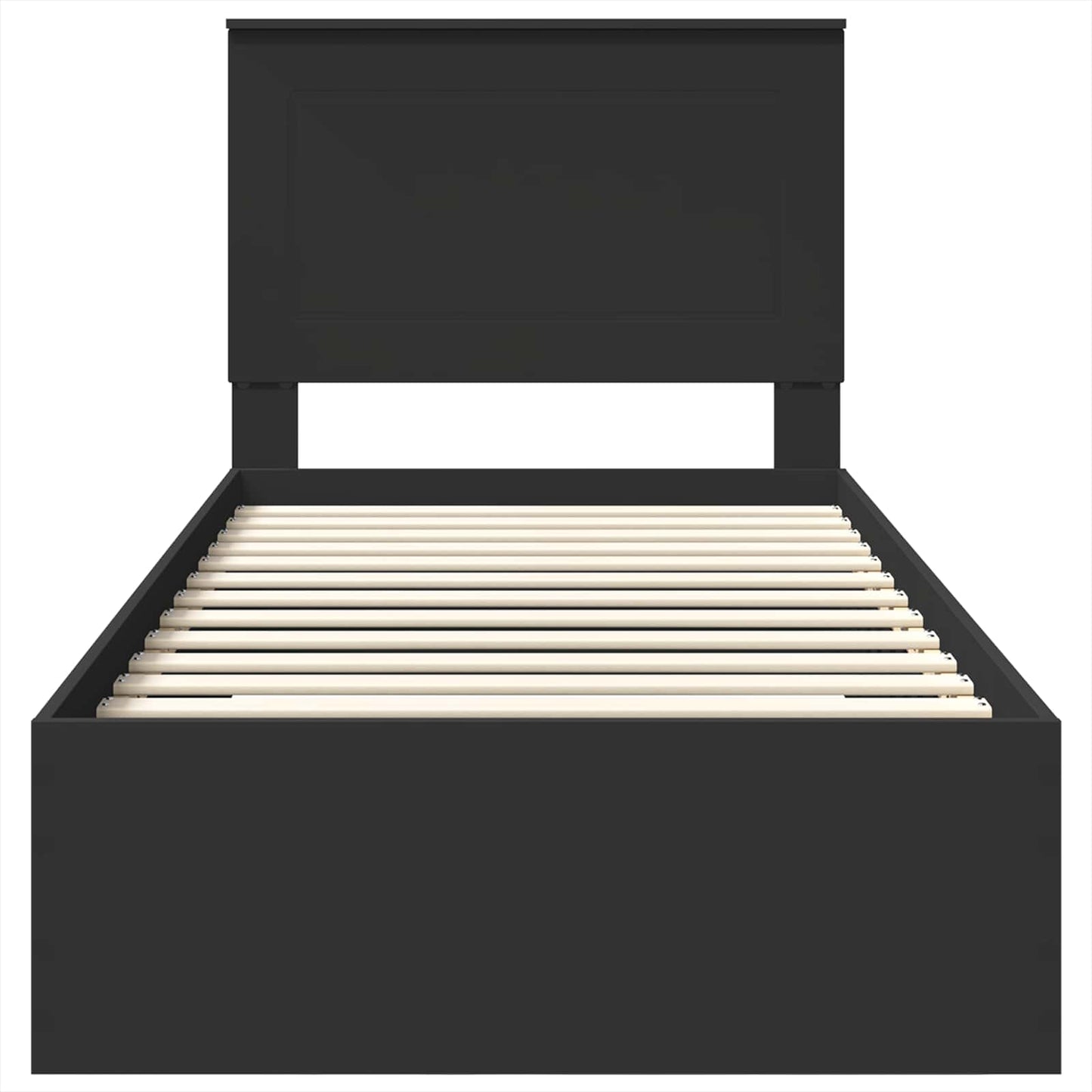 Bed Frame Black and Silver 100 x 200 cm Engineered Wood