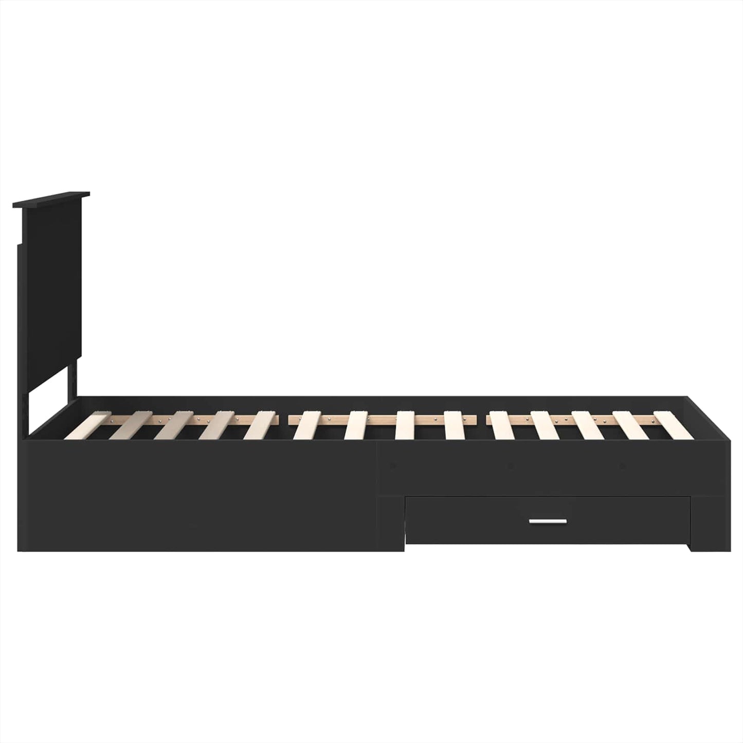 Bed Frame Black and Silver 100 x 200 cm Engineered Wood