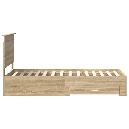 Bed Frame with Drawer Sonoma Oak 100 x 200 cm Engineered Wood