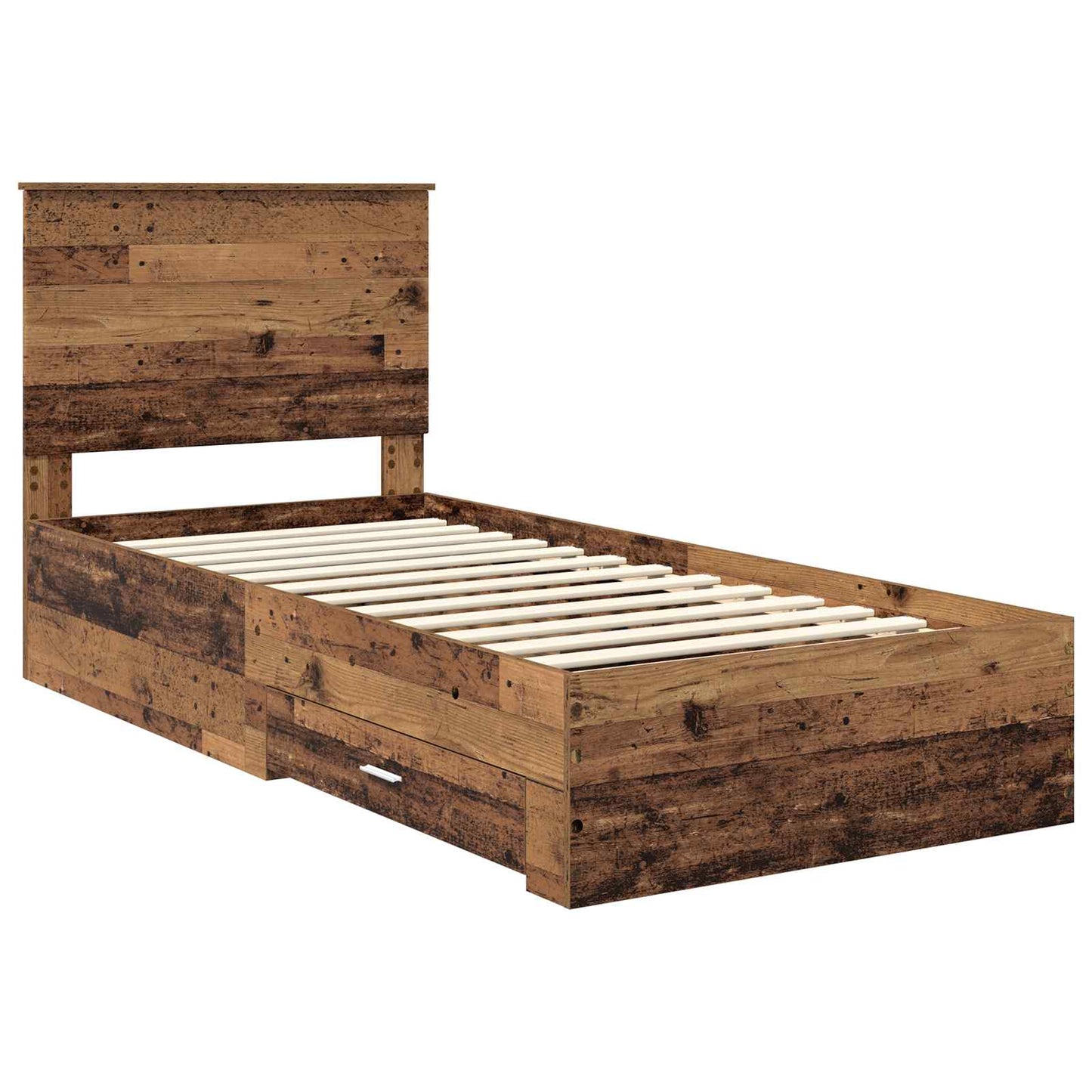 Bed Frame with Headboard Old Wood 100 x 200 cm Engineered Wood