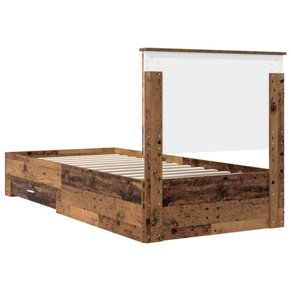 Bed Frame with Headboard Old Wood 100 x 200 cm Engineered Wood