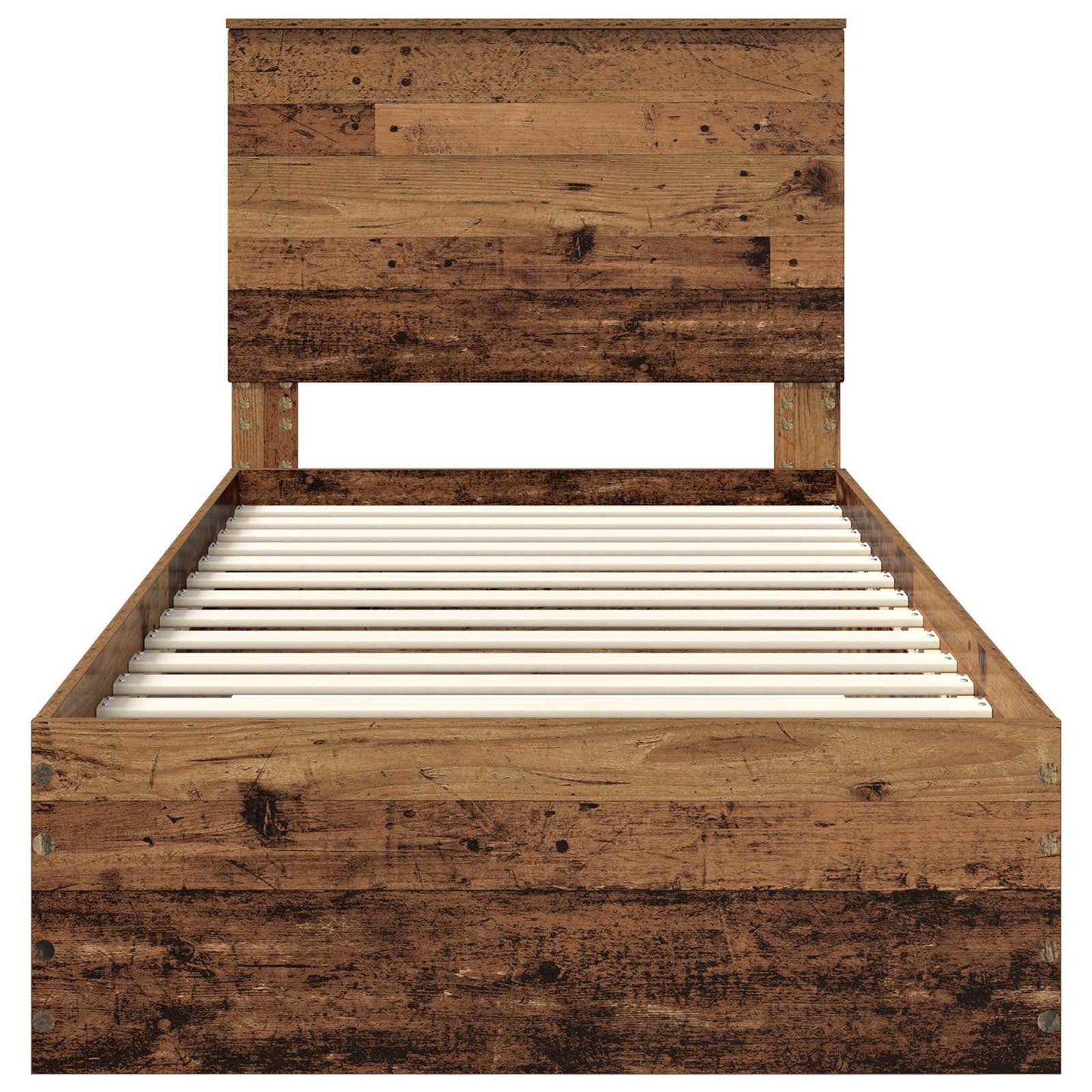 Bed Frame with Headboard Old Wood 100 x 200 cm Engineered Wood
