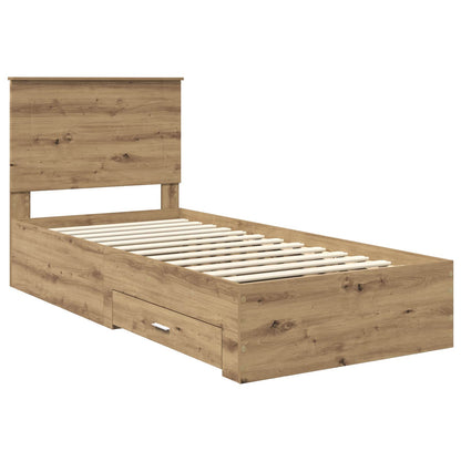 Bed Frame with Drawer Artisan Oak 100 x 200 cm Engineered Wood