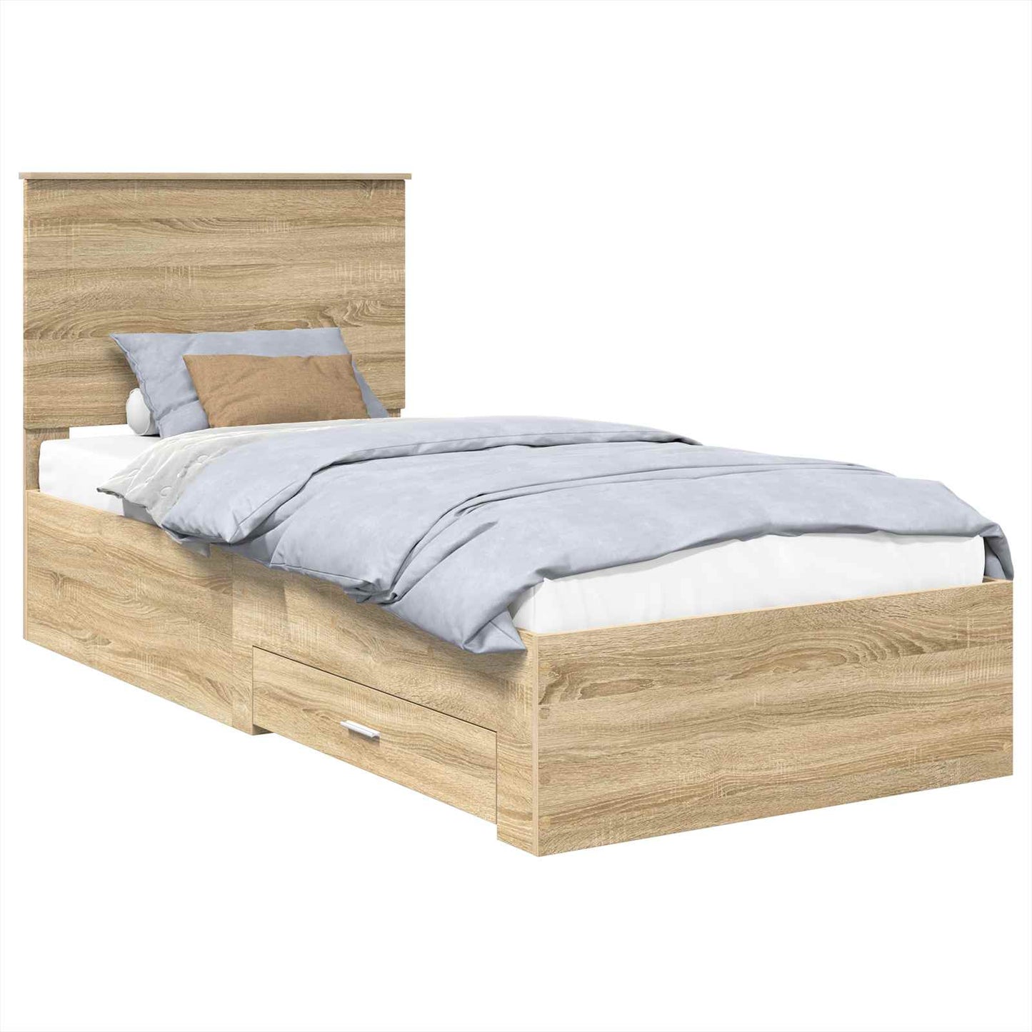 Bed Frame with Headboard Sonoma Oak 90 x 190 cm Engineered Wood