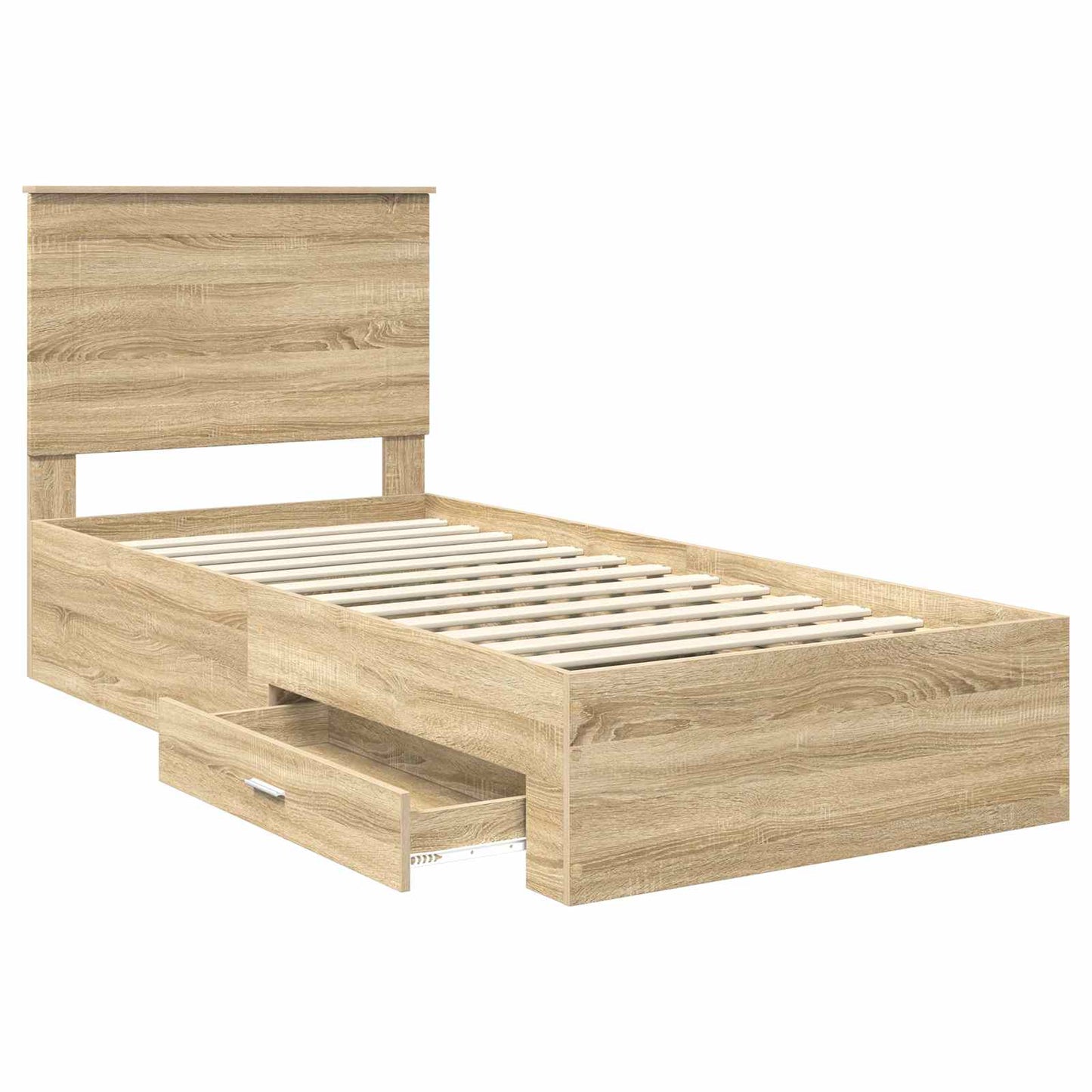 Bed Frame with Headboard Sonoma Oak 90 x 190 cm Engineered Wood