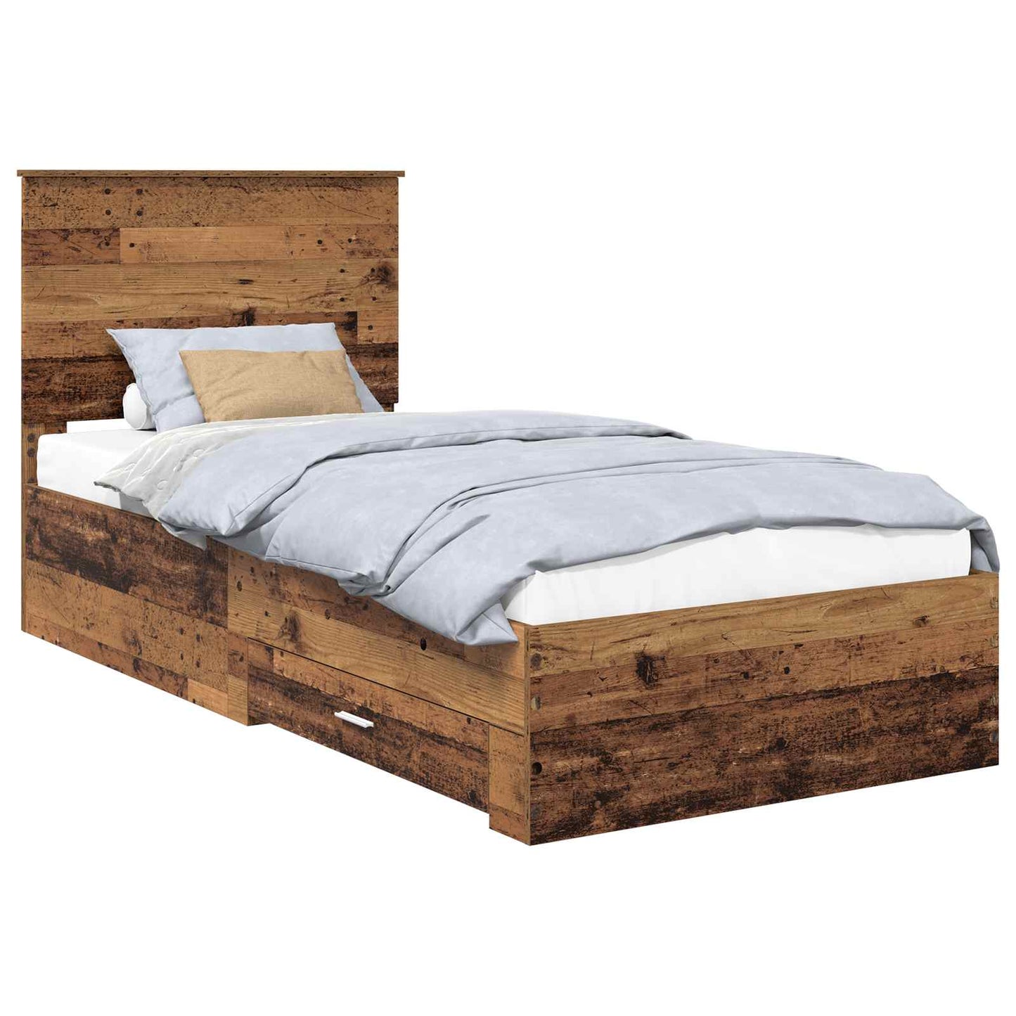 Bed Frame with Headboard Old Wood 90 x 190 cm Engineered Wood