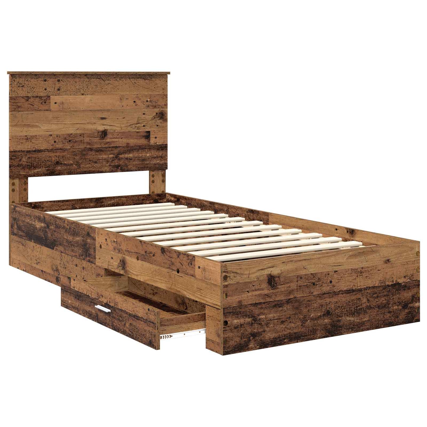 Bed Frame with Headboard Old Wood 90 x 190 cm Engineered Wood