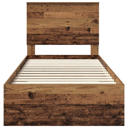 Bed Frame with Headboard Old Wood 90 x 190 cm Engineered Wood