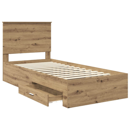 Bed Frame with Drawer Artisan Oak 90 x 190 cm Engineered Wood