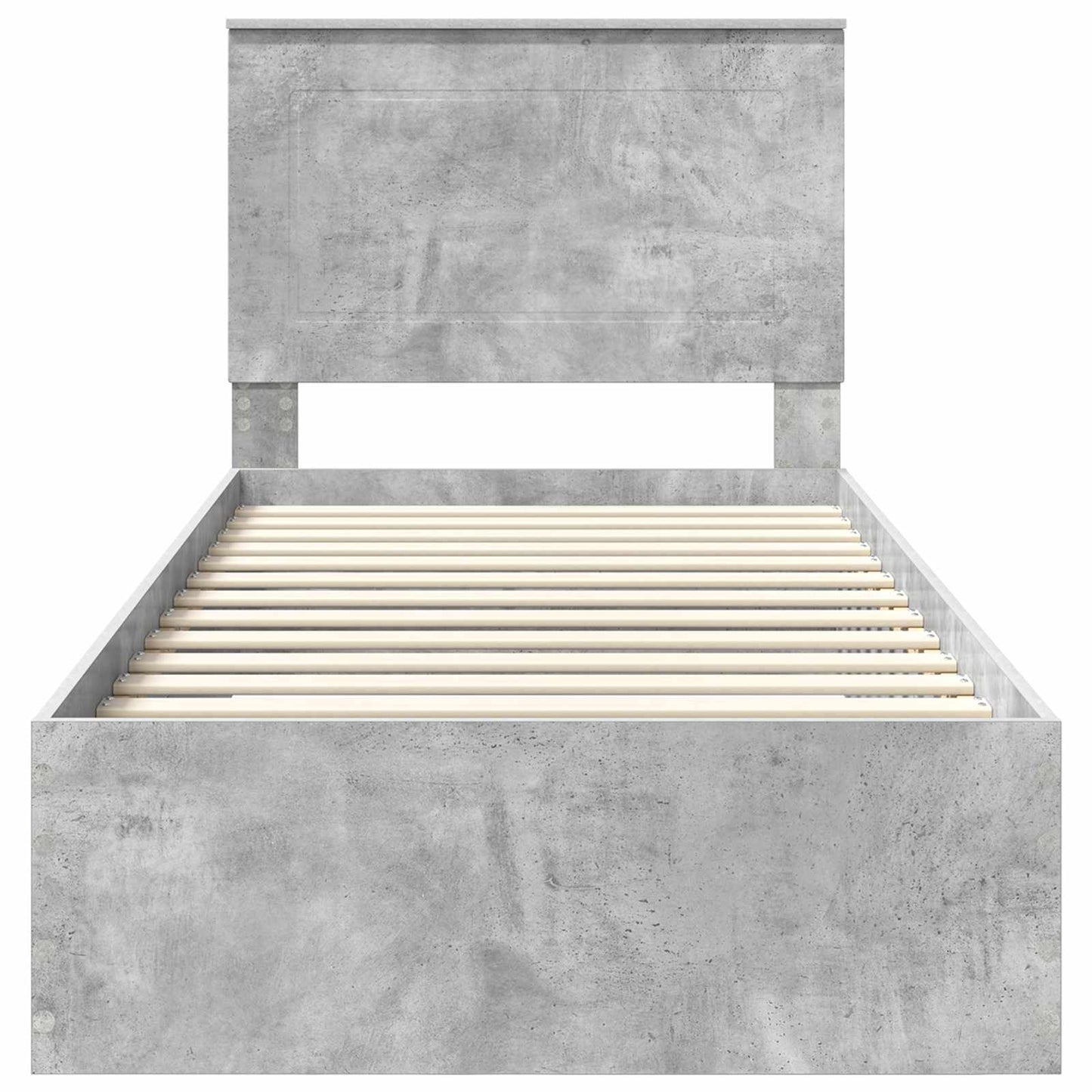 Bed Frame with Drawer Concrete Grey 90 x 200 cm Engineered Wood