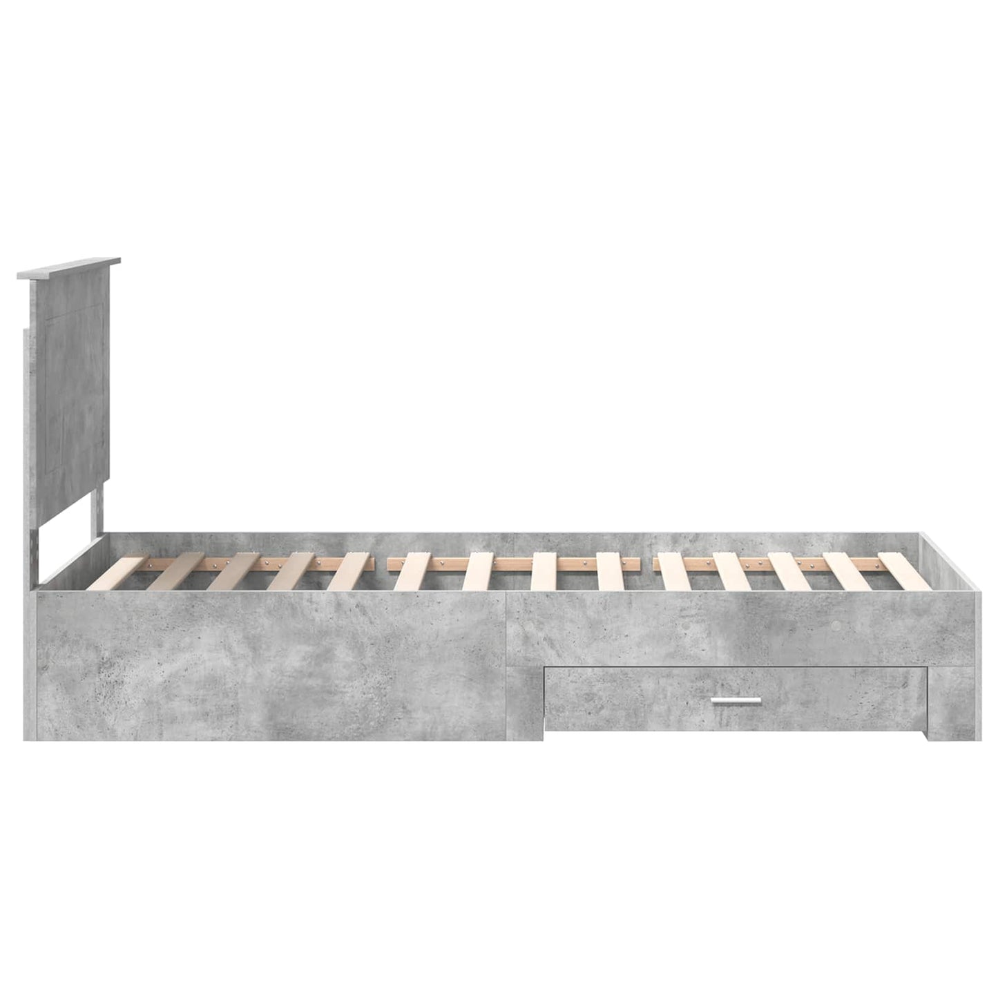 Bed Frame with Drawer Concrete Grey 90 x 200 cm Engineered Wood