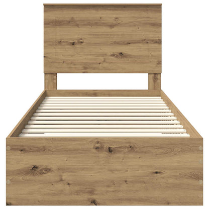 Bed Frame with Drawer Artisan Oak 90 x 200 cm Engineered Wood