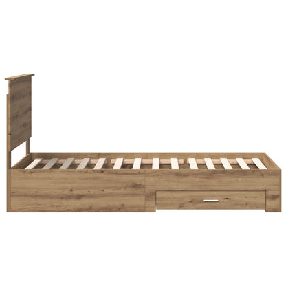 Bed Frame with Drawer Artisan Oak 90 x 200 cm Engineered Wood