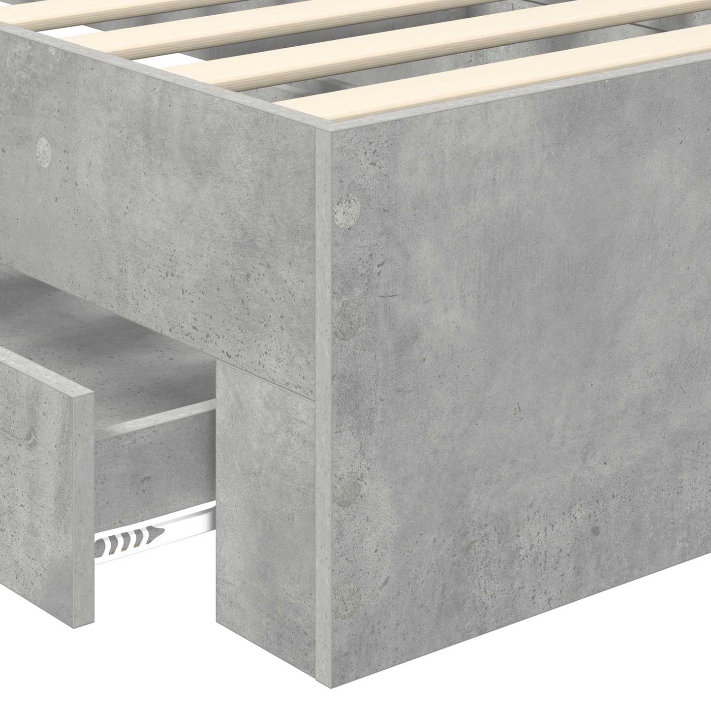 Bed Frame Concrete Grey and Silver 75 x 190 cm Engineered Wood
