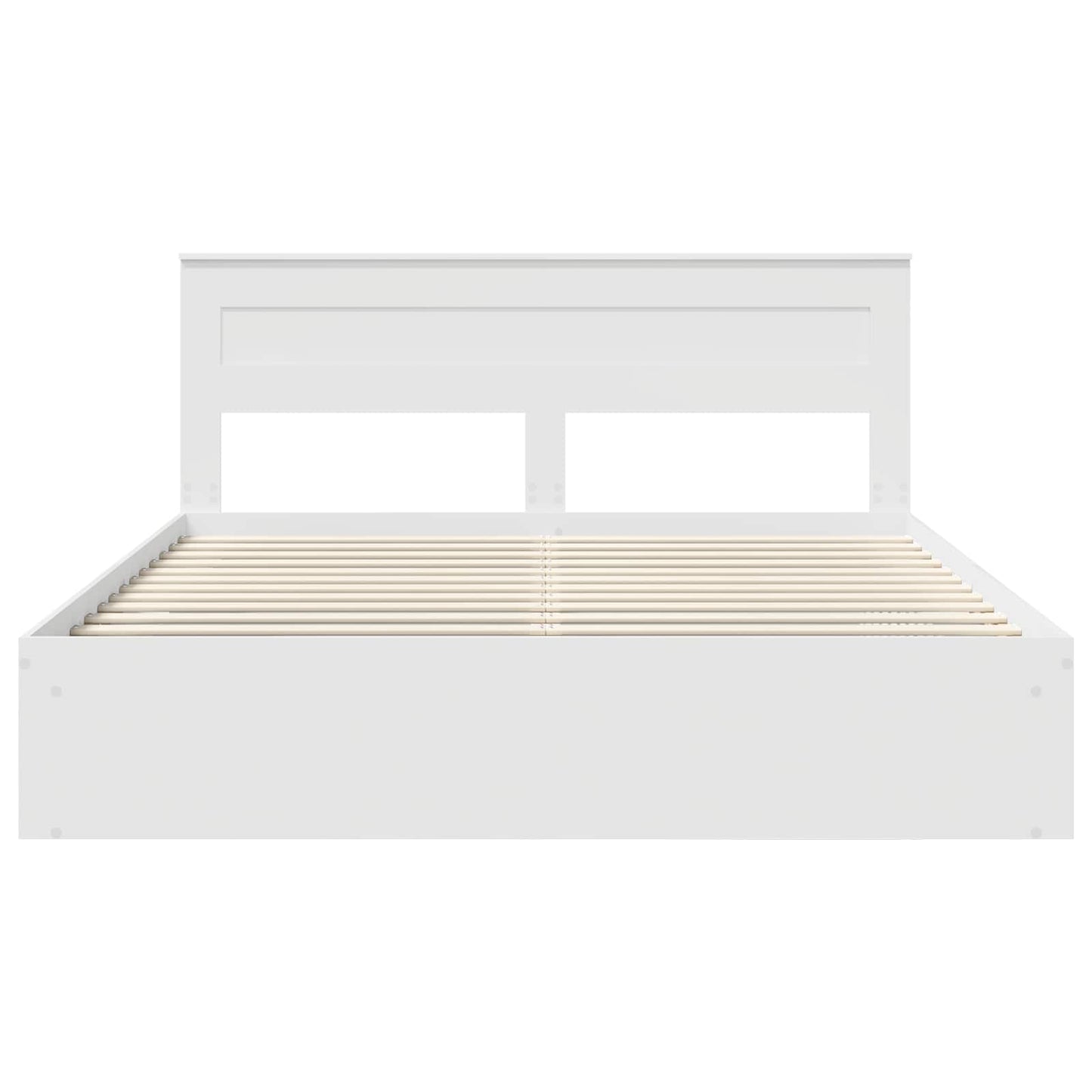 Bed Frame with Headboard White 200 x 200 cm Solid Pine Wood