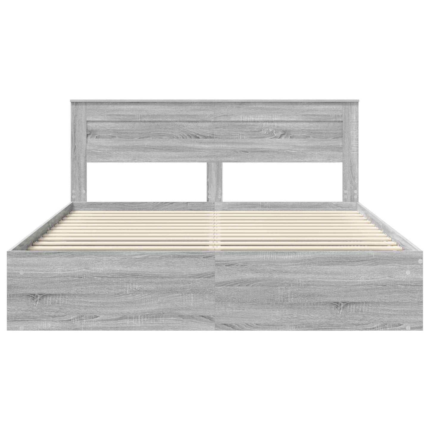 Bed Frame Grey Sonoma 200 x 200 cm Solid Pine Wood