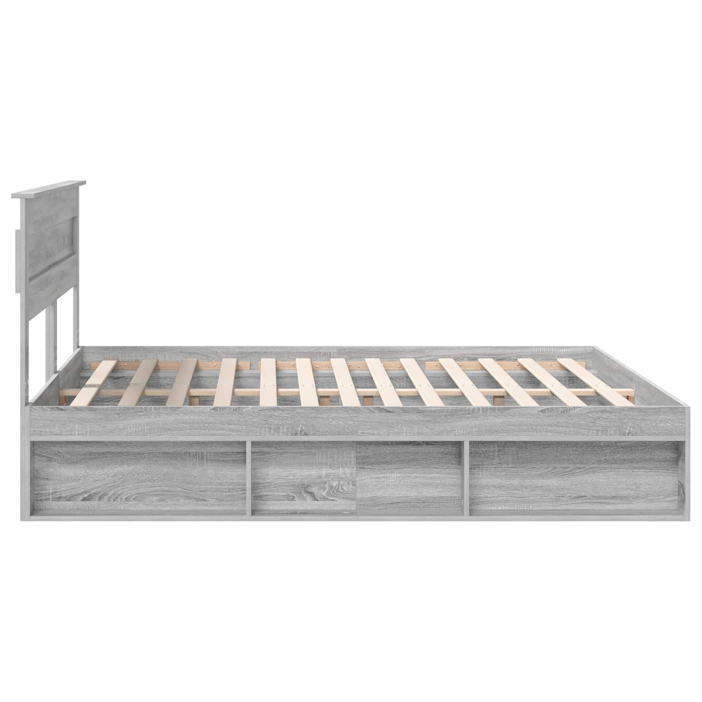 Bed Frame Grey Sonoma 200 x 200 cm Solid Pine Wood