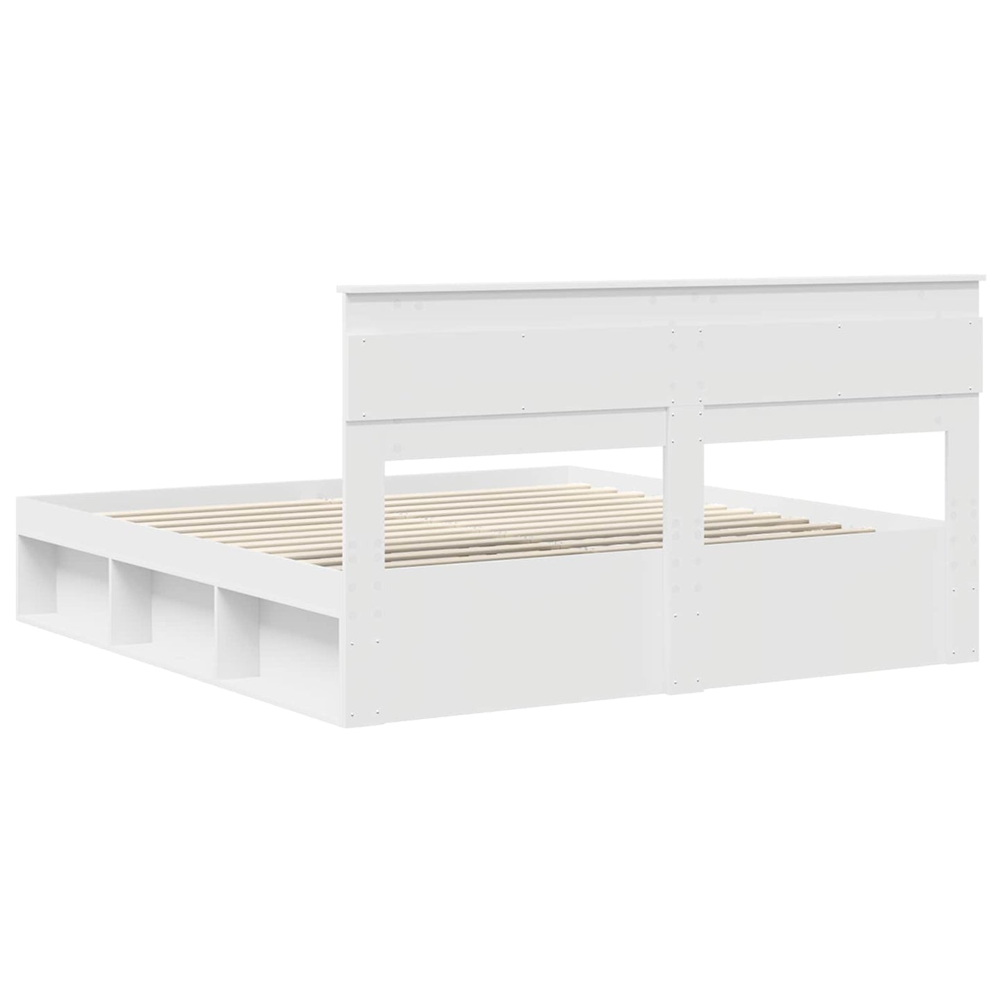 Bed Frame with Headboard White 180 x 200 cm Solid Pine Wood