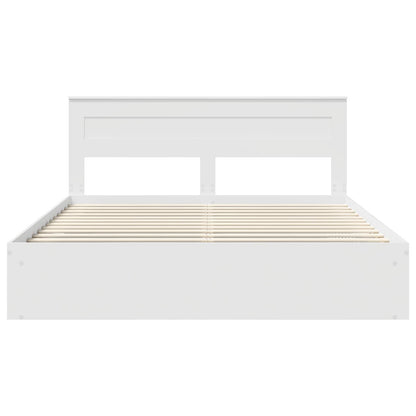 Bed Frame with Headboard White 180 x 200 cm Solid Pine Wood