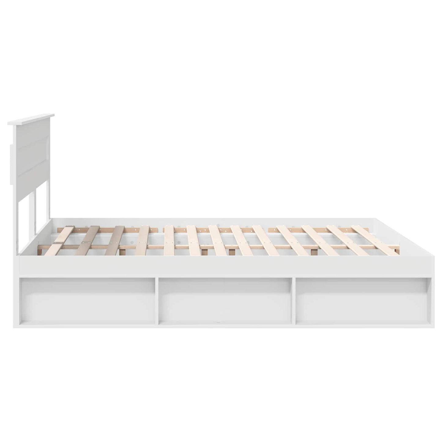 Bed Frame with Headboard White 180 x 200 cm Solid Pine Wood