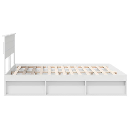 Bed Frame with Headboard White 180 x 200 cm Solid Pine Wood