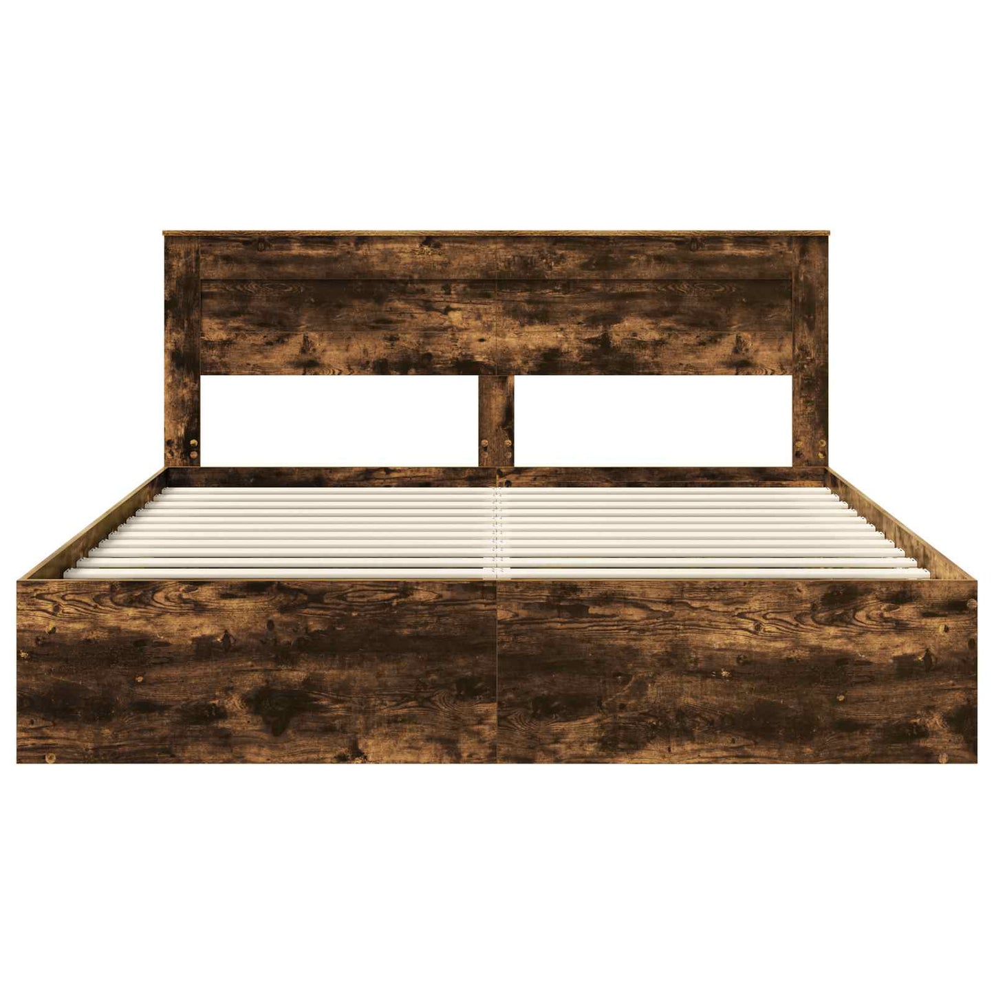 Bed Frame Smoked Oak 180 x 200 cm Solid Pine Wood