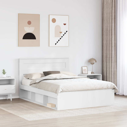 Bed Frame with Headboard White 160 x 200 cm Solid Pine Wood