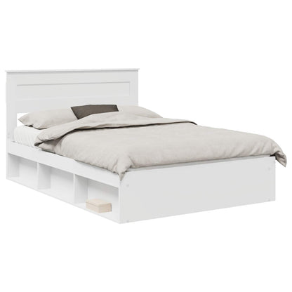 Bed Frame with Headboard White 160 x 200 cm Solid Pine Wood