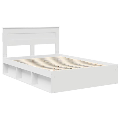 Bed Frame with Headboard White 160 x 200 cm Solid Pine Wood