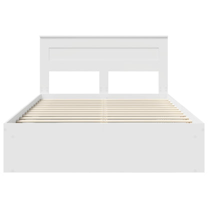 Bed Frame with Headboard White 160 x 200 cm Solid Pine Wood