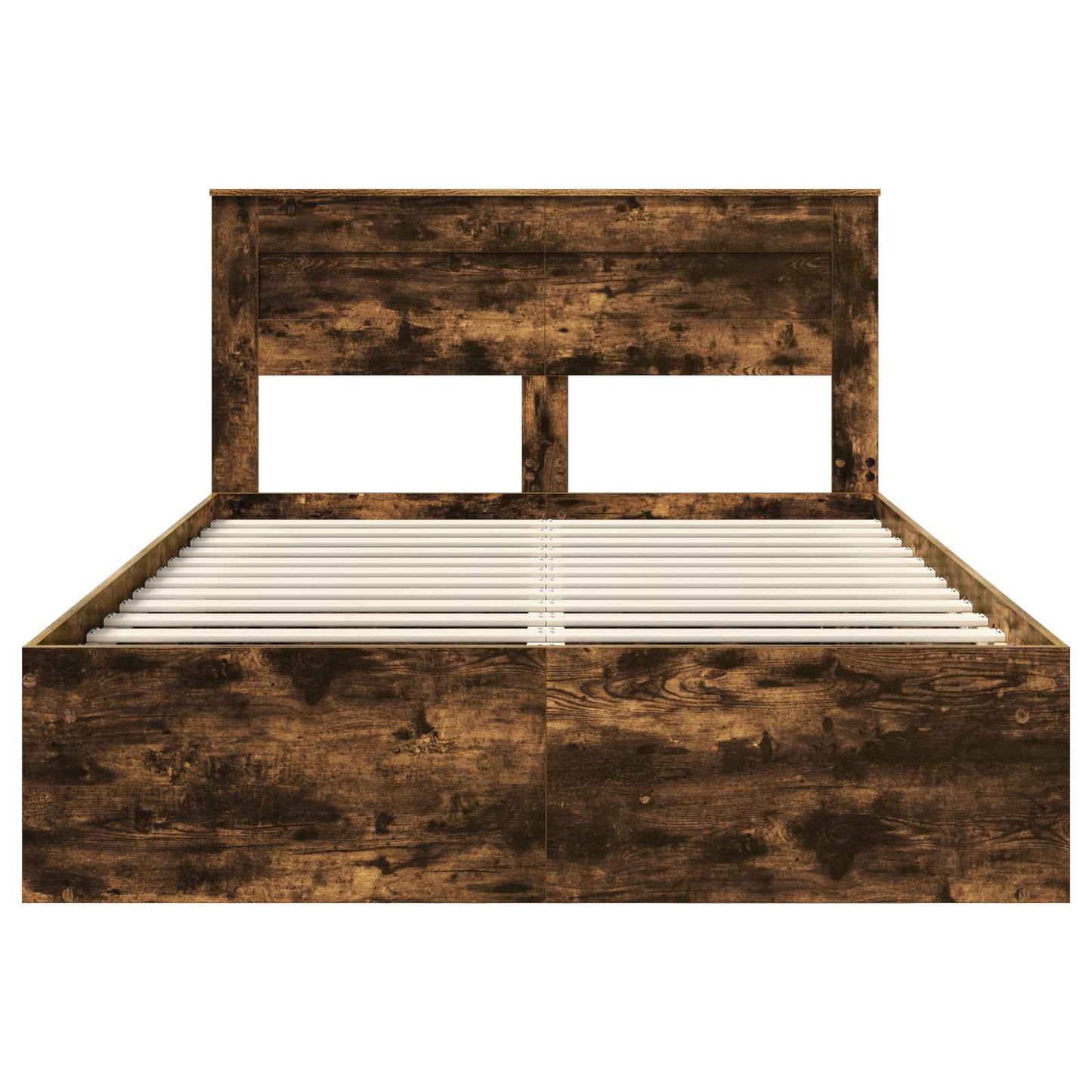Bed Frame Smoked Oak 160 x 200 cm Solid Pine Wood