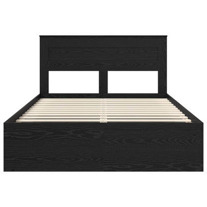 Bed Frame with Headboard Black 150 x 200 cm Solid Pine Wood