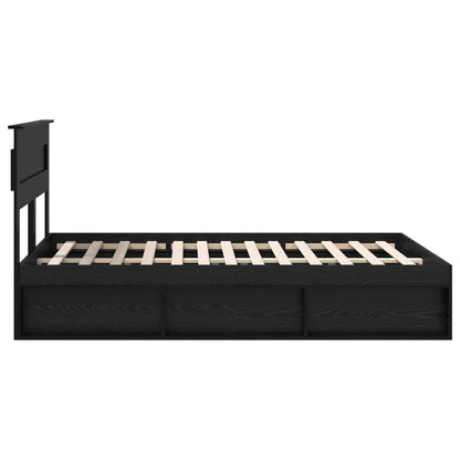 Bed Frame with Headboard Black 150 x 200 cm Solid Pine Wood