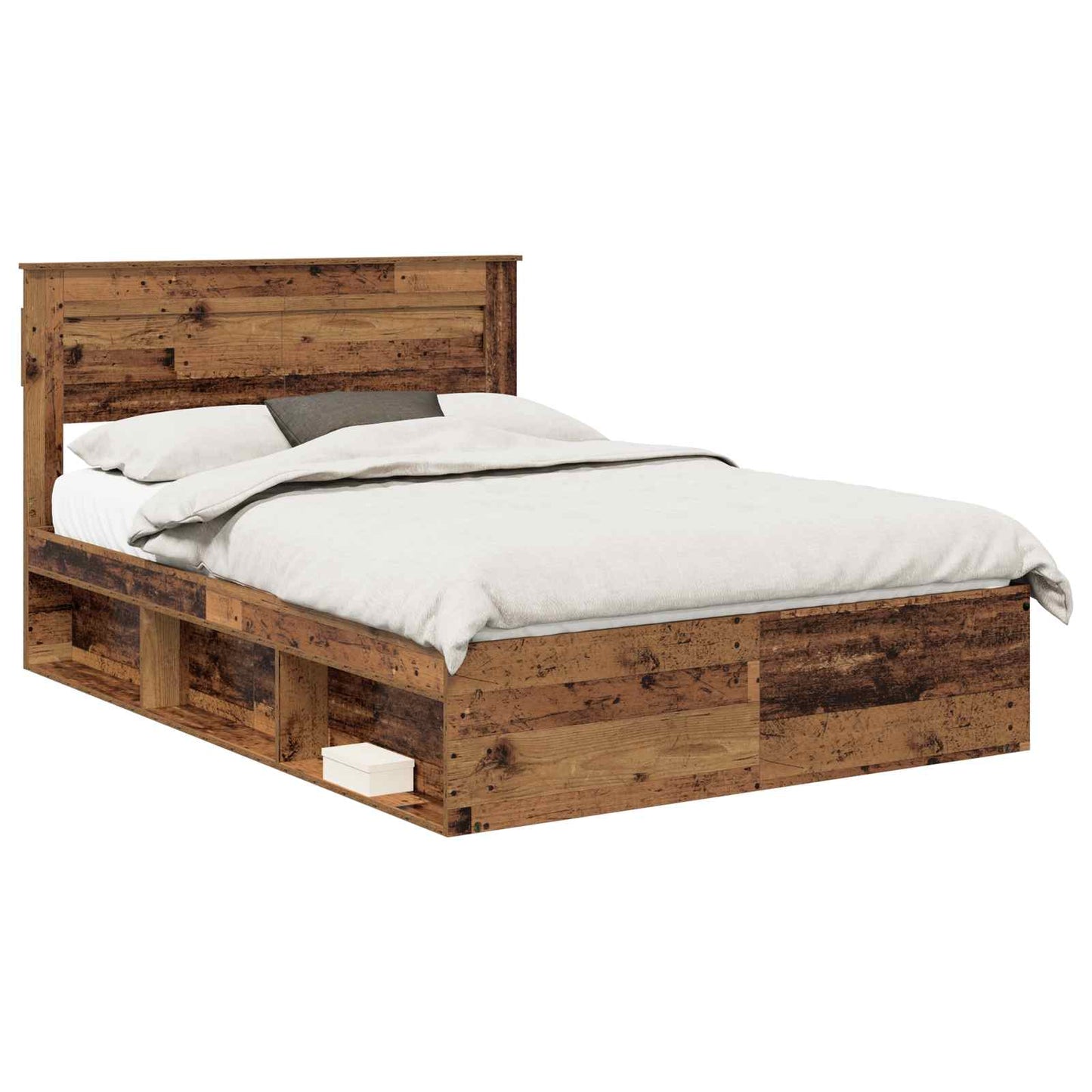 Bed Frame with Headboard Old Wood 150 x 200 cm Solid Pine Wood