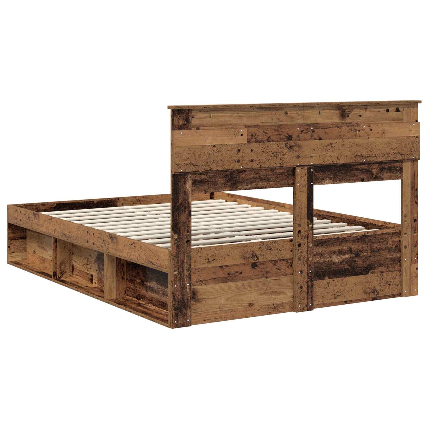Bed Frame with Headboard Old Wood 150 x 200 cm Solid Pine Wood