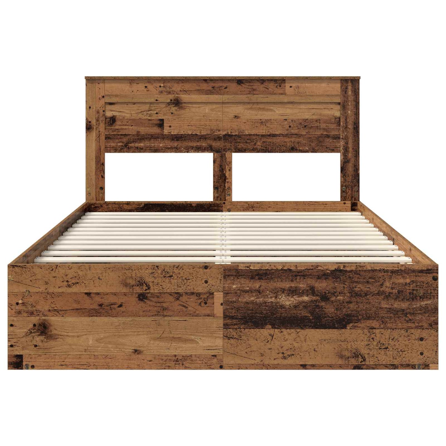 Bed Frame with Headboard Old Wood 150 x 200 cm Solid Pine Wood