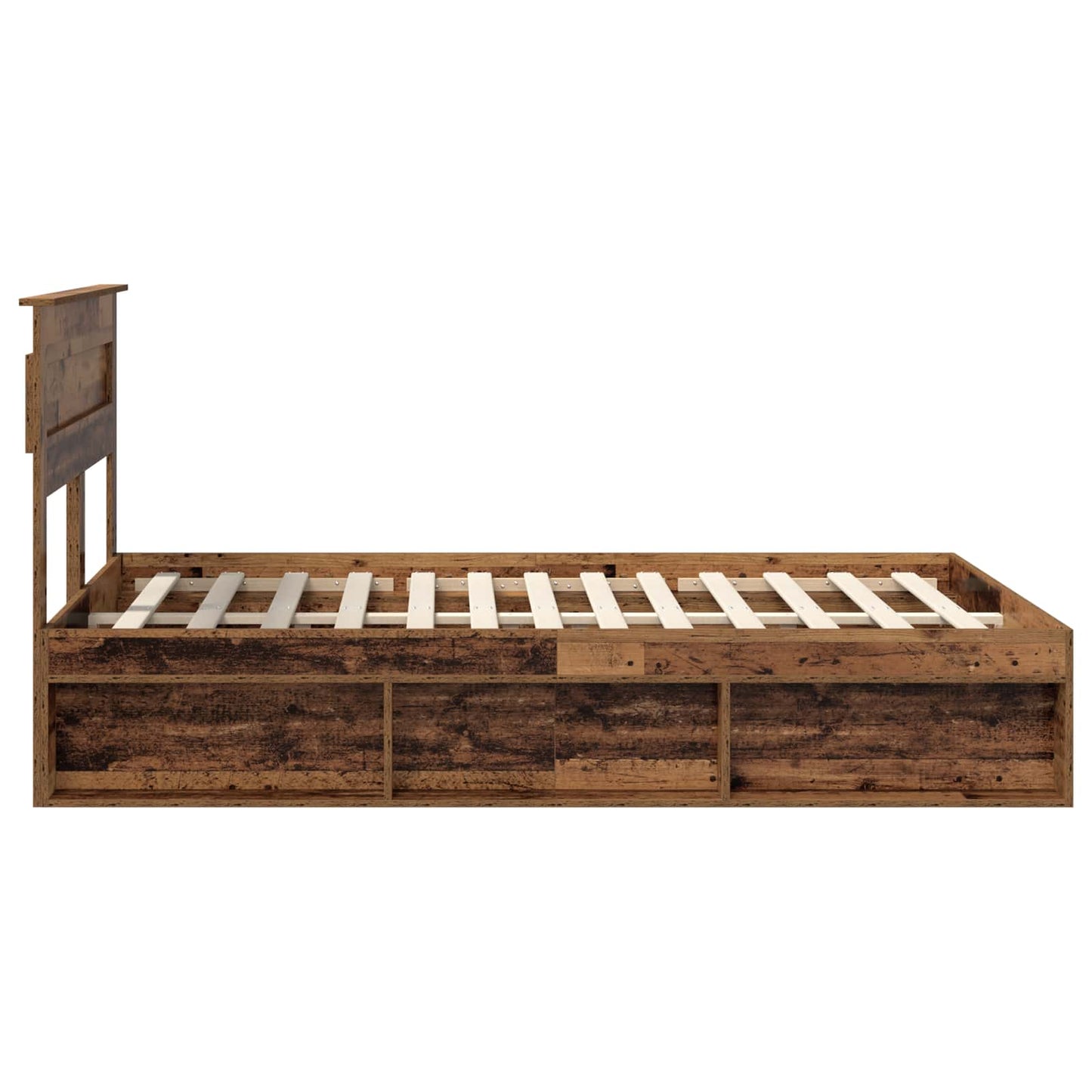 Bed Frame with Headboard Old Wood 150 x 200 cm Solid Pine Wood