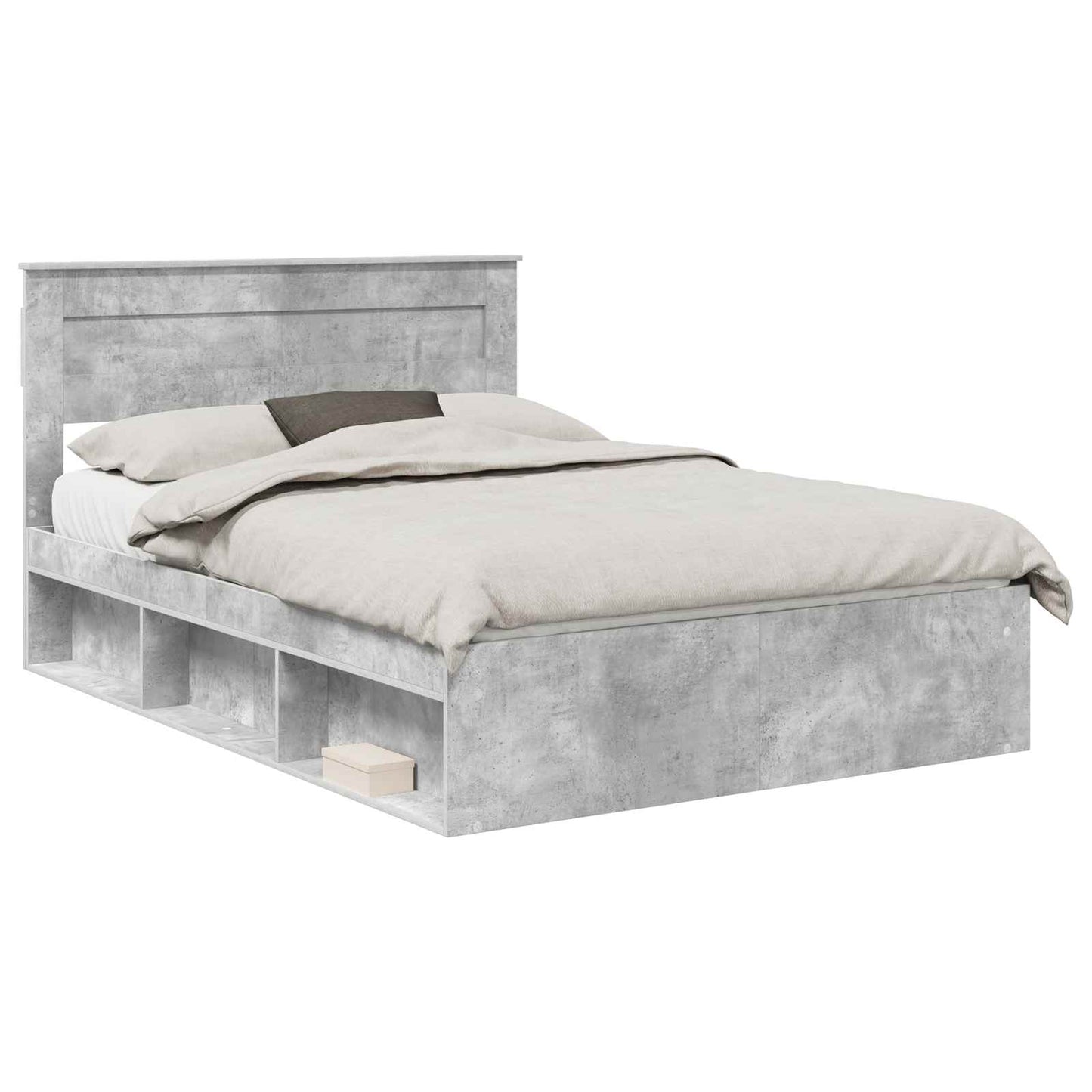 Bed Frame with Headboard Concerte 140 x 190 cm Solid Pine Wood