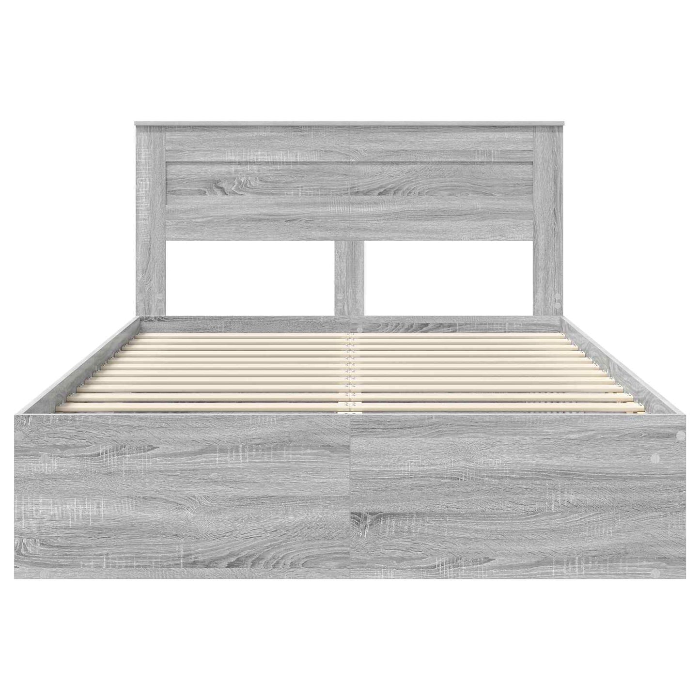 Bed Frame with Storage Grey Sonoma 140 x 190 cm Solid Pine Wood