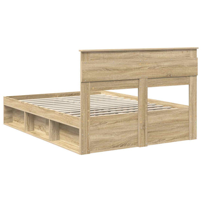 Bed Frame with Headboard Sonoma 140 x 200 cm Solid Pine Wood