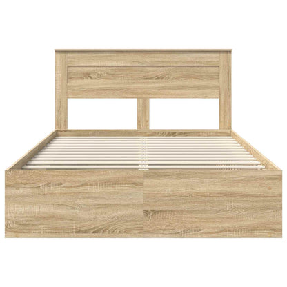 Bed Frame with Headboard Sonoma 140 x 200 cm Solid Pine Wood
