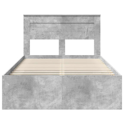 Bed Frame Concerte Grey 135 x 190 cm Solid Pine Wood