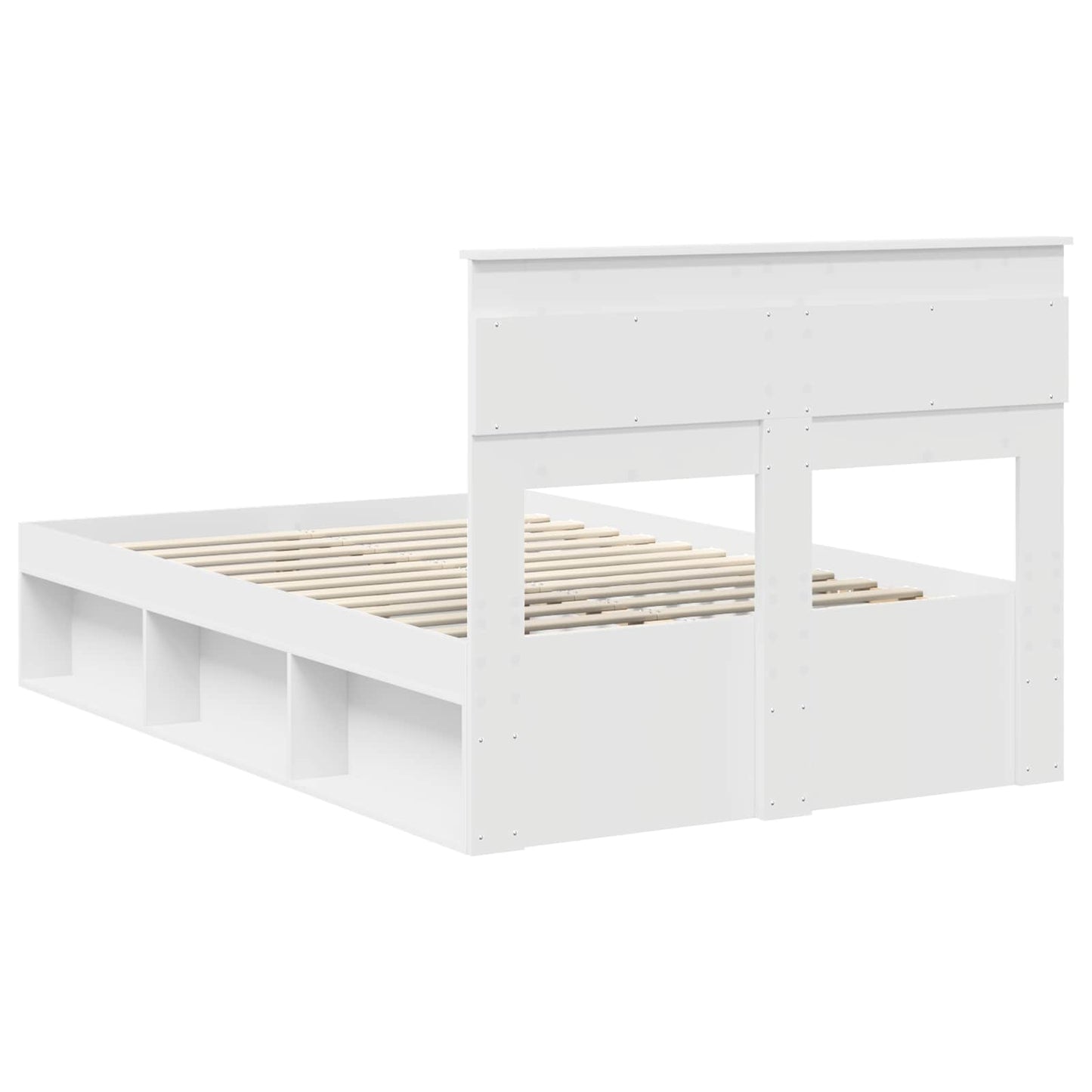 Bed Frame with Headboard White 120 x 190 cm Solid Pine Wood