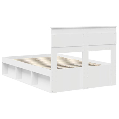 Bed Frame with Headboard White 120 x 190 cm Solid Pine Wood