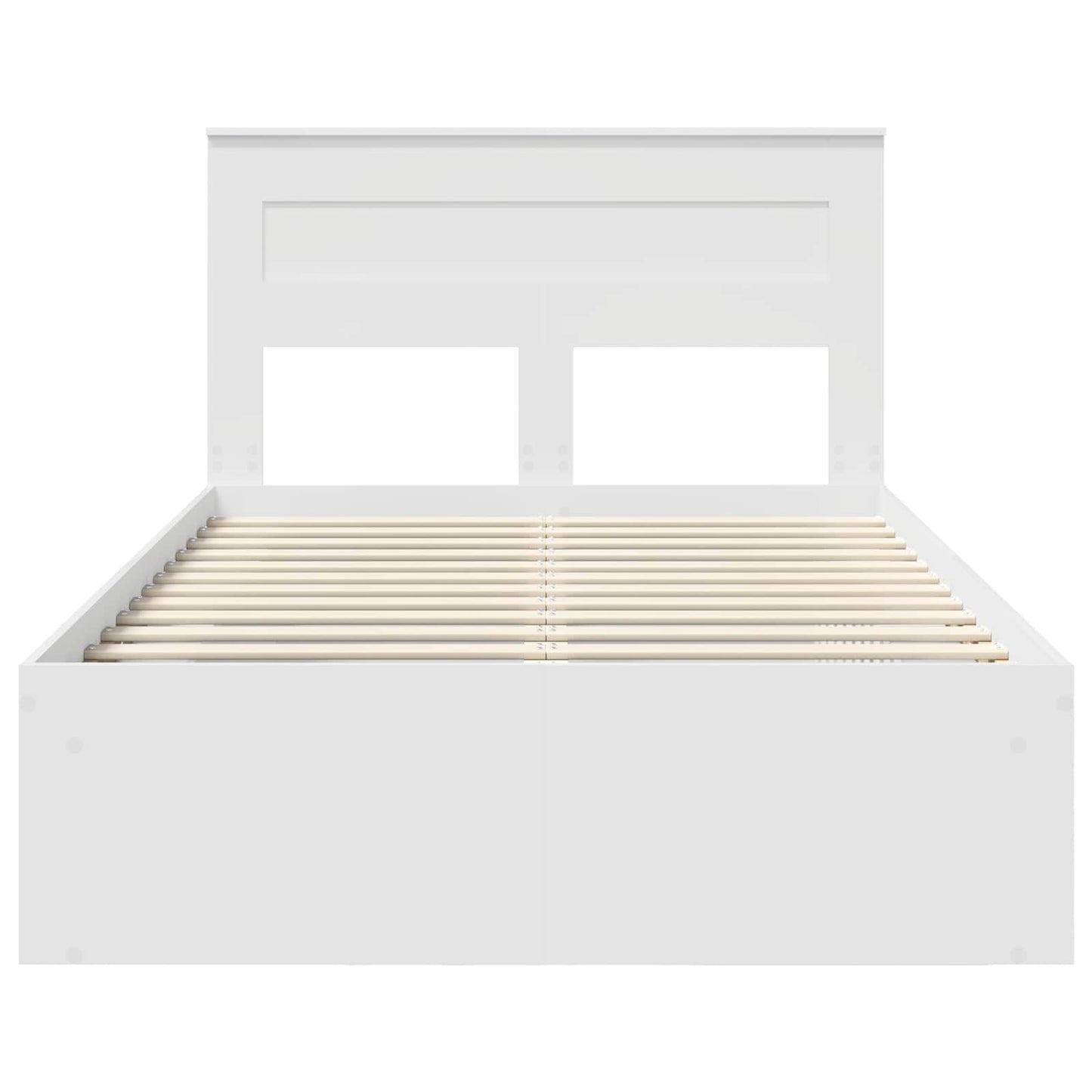 Bed Frame with Headboard White 120 x 190 cm Solid Pine Wood